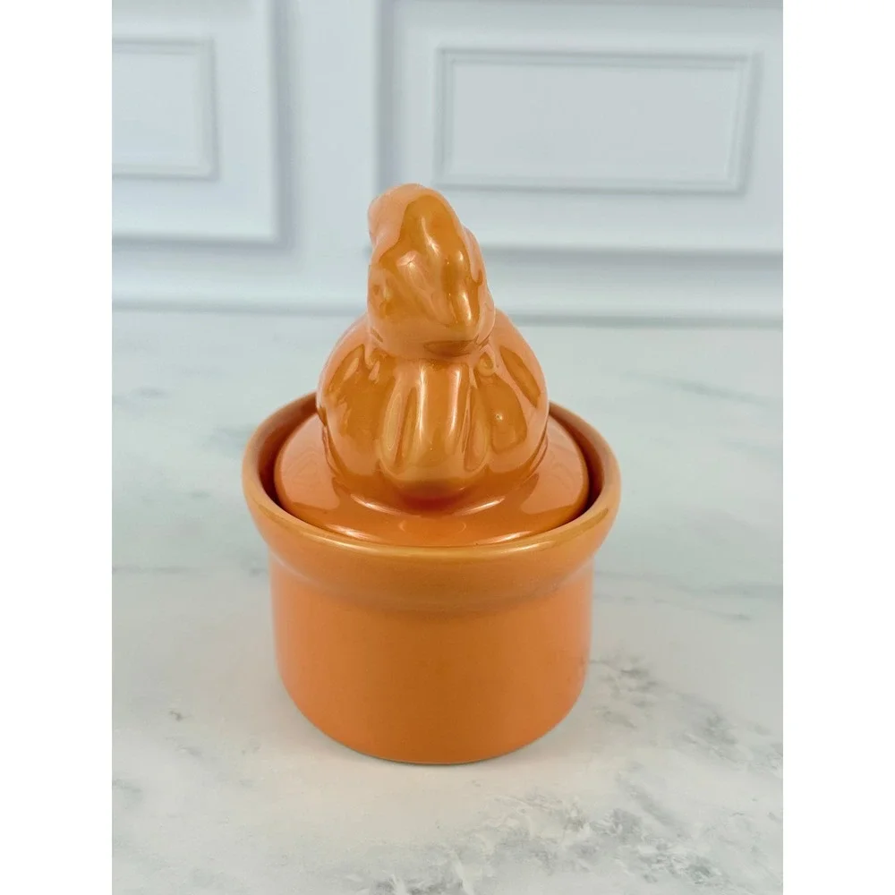 VTG BIA Orange Hen Chicken Ramekin 